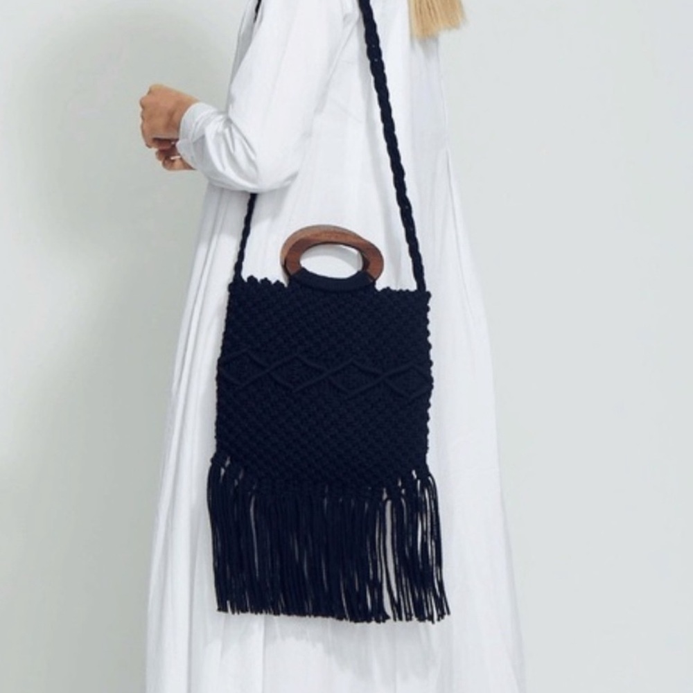Danielle Nicole Black Fringe Handbag - image 2